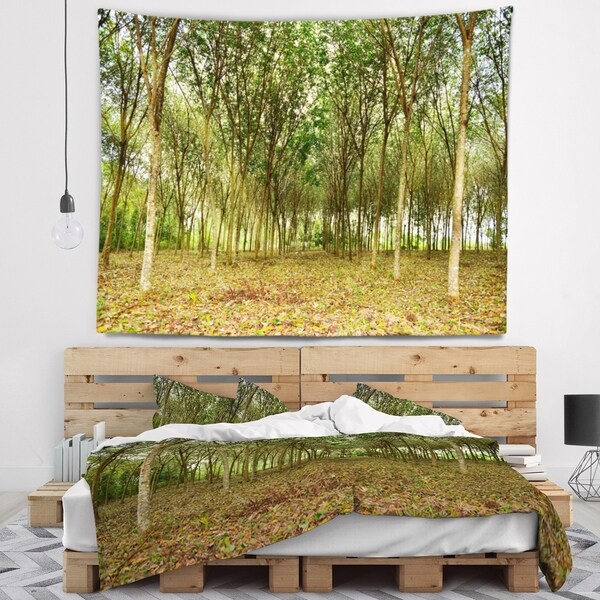 Designart 'Rubber Tree Plantation during Midday' Landscape Wall Tapestry