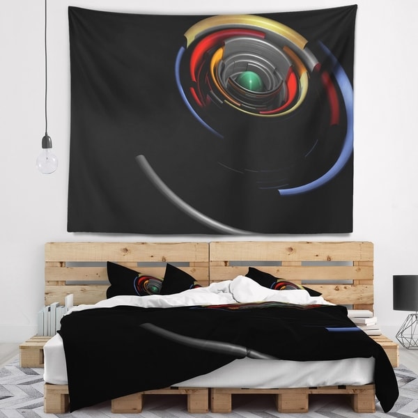 Designart 'Fractal 3D Circled Stripes' Contemporary Wall Tapestry