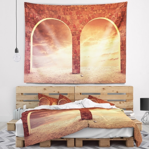 Designart 'Fantasy Background with two Arches' Landscape Wall Tapestry
