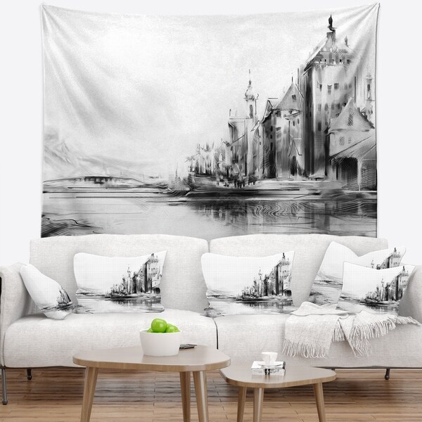 Designart 'Zurich in Afternoon Sunlight' Cityscape Wall Tapestry