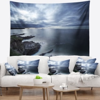 Designart 'Gloomy Bluish Atlantic Beach Portugal' Seascape Wall ...