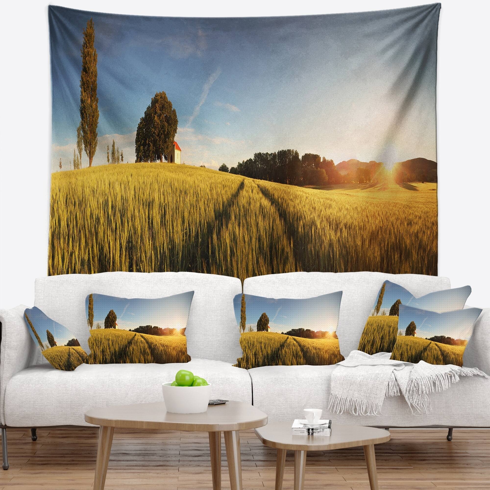 Designart 'sunset Over Wheat Field In Slovakia' Photography Wall 