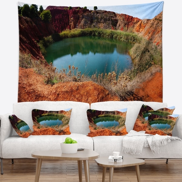 Designart 'Bauxite Mine with Lake' Landscape Photo Wall Tapestry