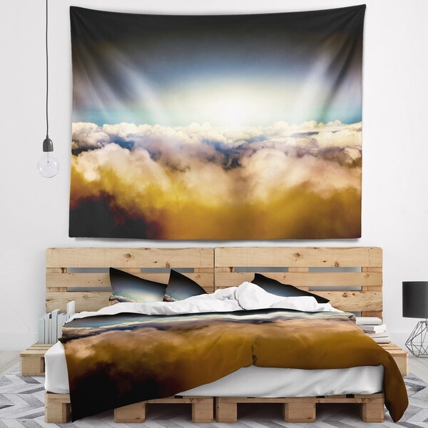 Designart 'Gloomy Sky above Clouds' Contemporary Landscape Wall Tapestry