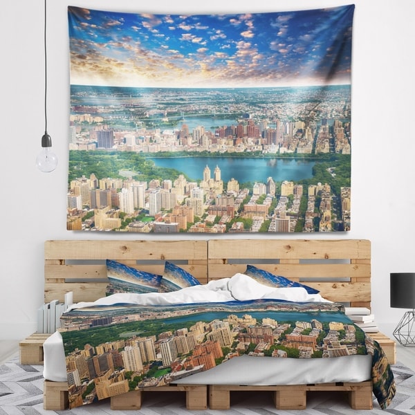 Designart 'Aerial View of Central Park' Landscape Photography Wall Tapestry