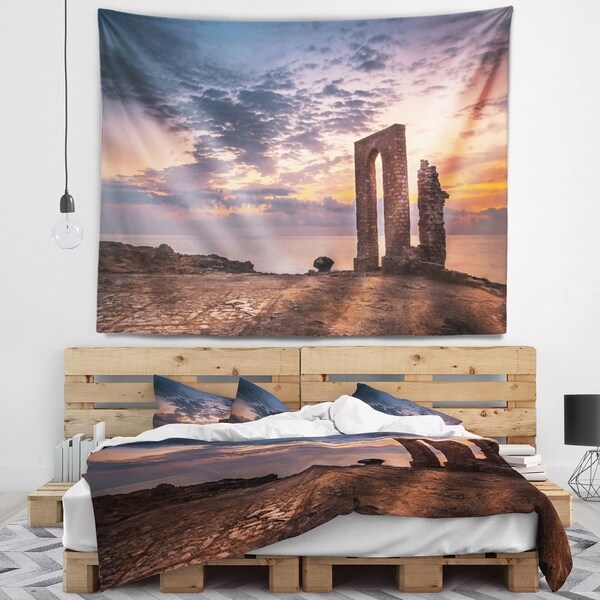Designart 'Historic African Ruins at Sunset' Landscape Wall Tapestry