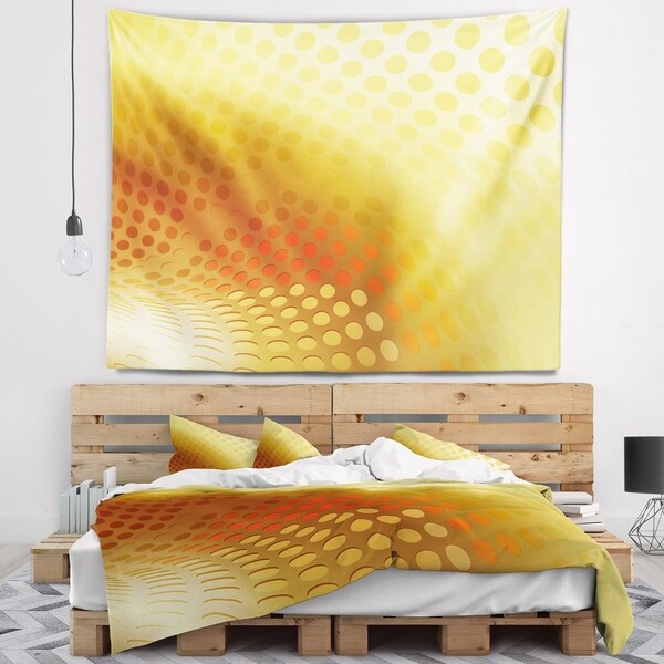Designart 'Golden Fractal Abstract Pattern' Abstract Wall Tapestry