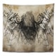 Designart 'Human Skull Tattoo Sketch' Abstract Wall Tapestry - Bed Bath ...