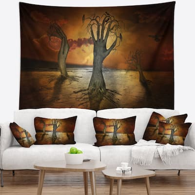 Designart 'Storage Trees' Abstract Wall Tapestry