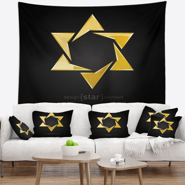 Designart 'Luxury Golden Star' Abstract Wall Tapestry