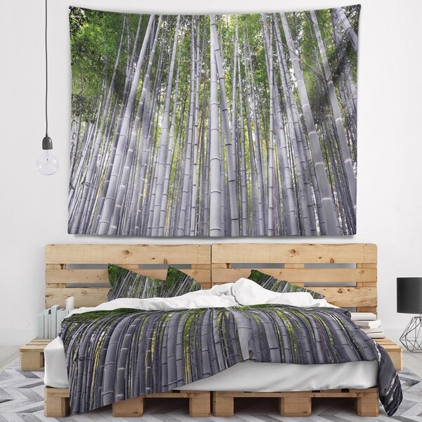 Designart 'Thick Bamboo Trunks in Japan' Forest Wall Tapestry