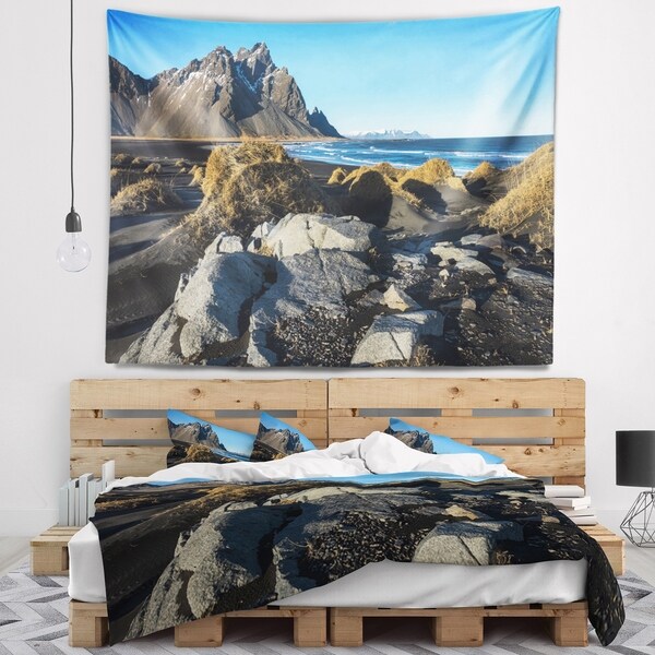 Designart 'Rocky Stokksness Iceland' Landscape Wall Tapestry