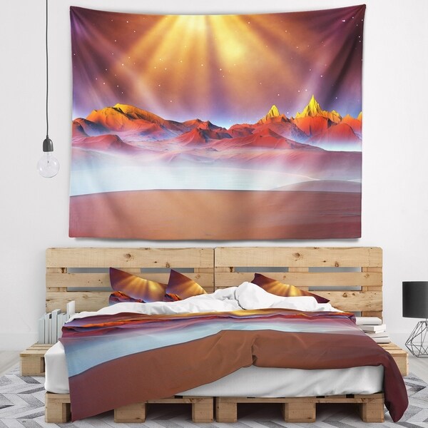 Designart 'Alien Landscape at Sunset' Landscape Wall Tapestry