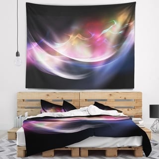 Designart '3D Pink Blue Glowing Light' Abstract Wall Tapestry - Bed ...