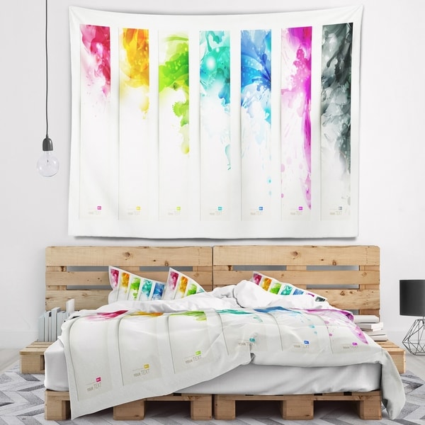 Designart 'Colorful Headers with Blots' Abstract Wall Tapestry