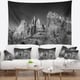 Designart 'Rising Red Rocks Black and White' Landscape Wall Tapestry ...