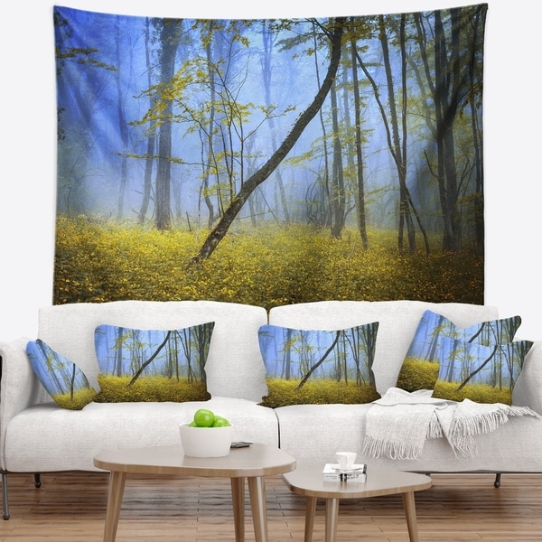 Designart 'Vintage Style Colorful Forest' Landscape Photography Wall Tapestry