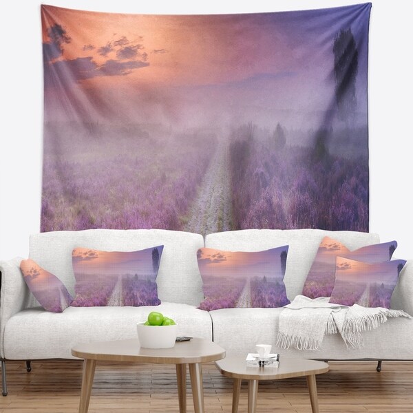 Designart 'Path through Blooming Field' Seascape Wall Tapestry