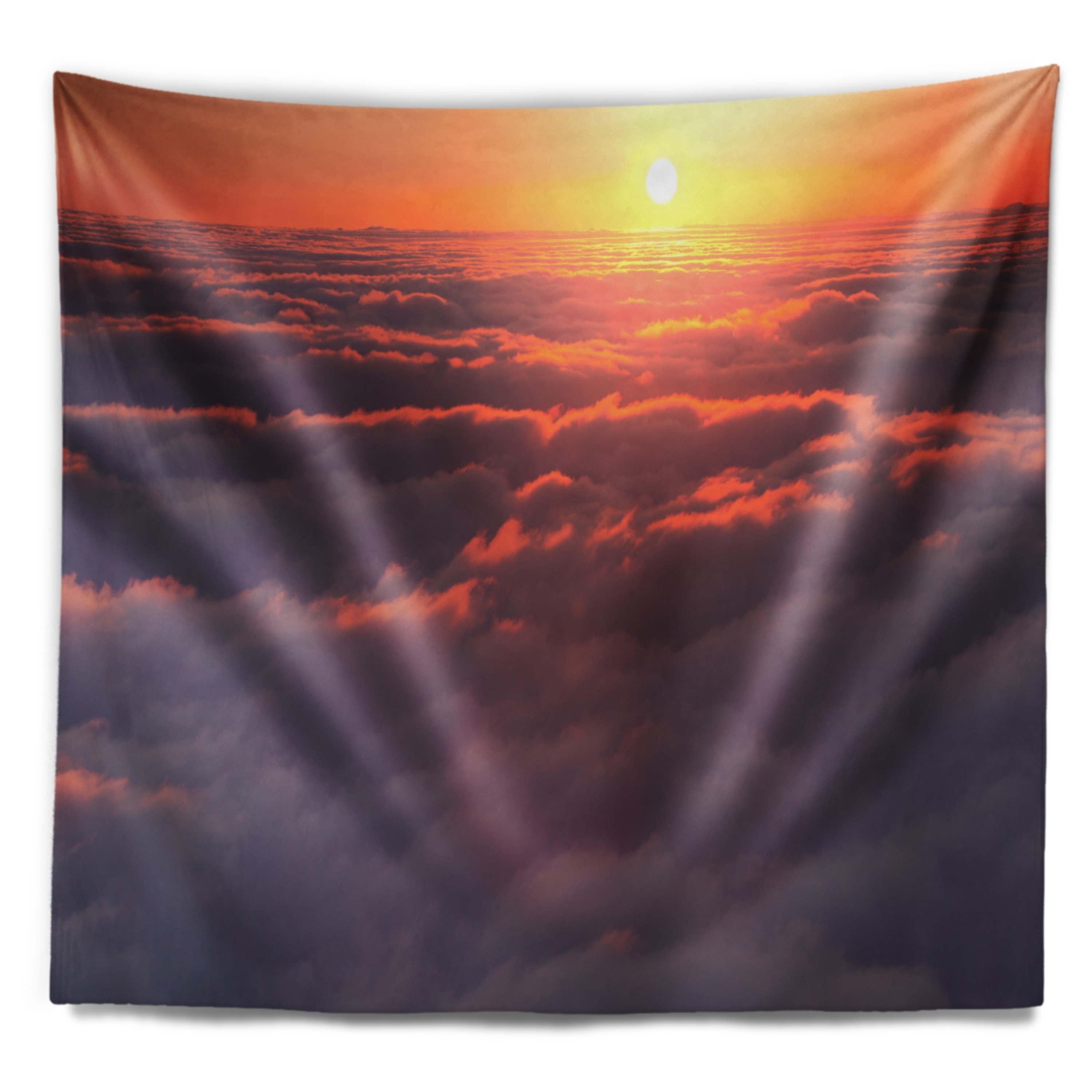 Designart 'Amazing Sunset View over Clouds' Landscape Wall  Small