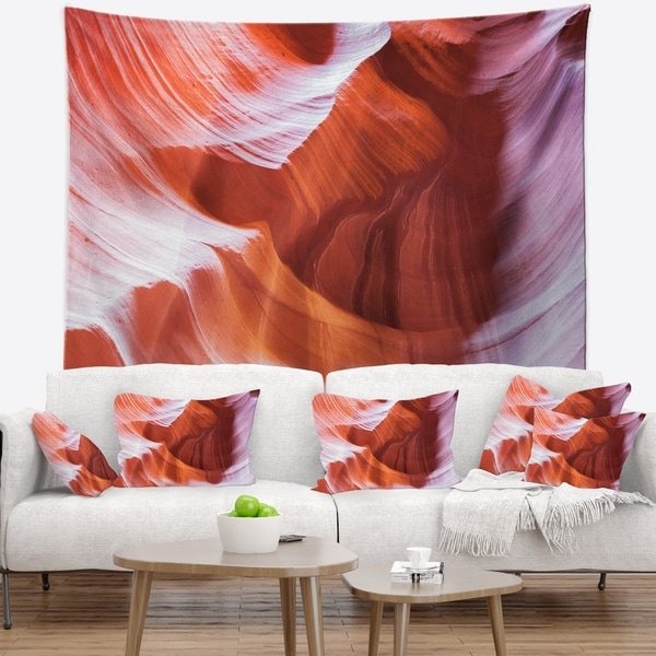 Designart 'Antelope Canyon Brown Wall' Landscape Photography Wall Tapestry