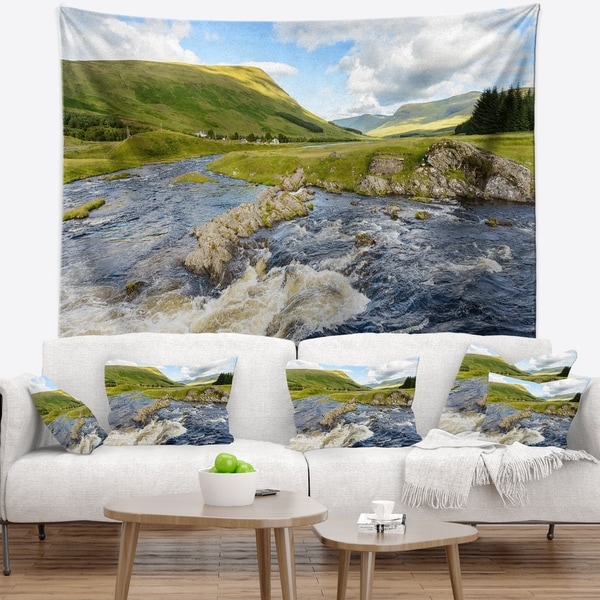 Designart 'Publi and River Lyon' Landscape Photography Wall Tapestry