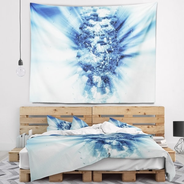 Light blue cheap and grey tapestry