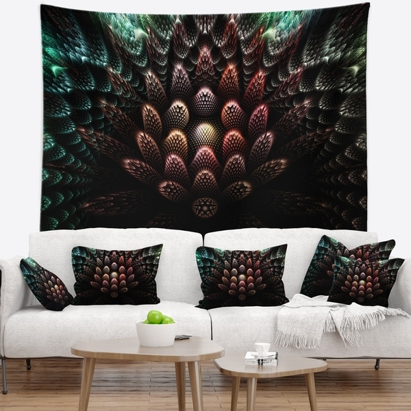 Designart 'Fractal 3D Flower Fantasy' Contemporary Wall Tapestry