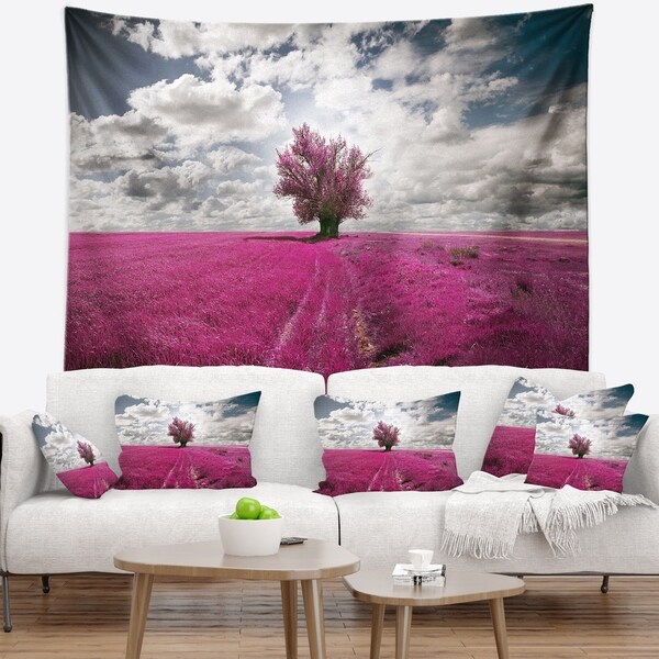 Designart 'Purple Tree Dreamscape' Landscape Photography Wall Tapestry