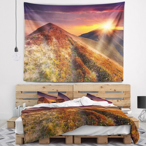 Designart 'Autumn Hills with Colorful Grass' Landscape Photography Wall Tapestry