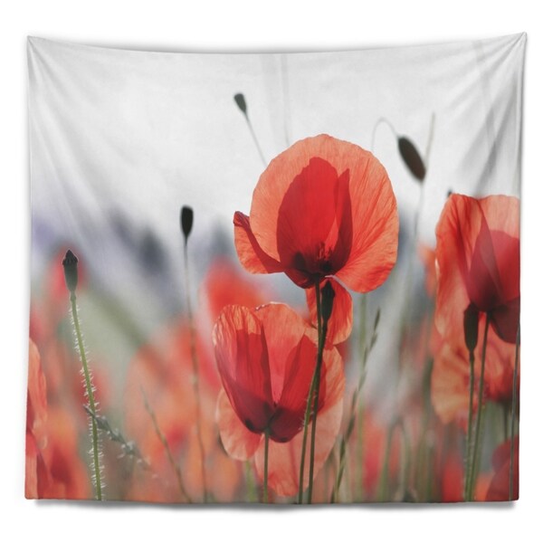 Medium Designart TAP13002-39-32 Soft Poppy Flowers Petals View Floral Blanket D/écor Art for Home and Office Wall Tapestry 39 x 32 Created on Lightweight Polyester Fabric