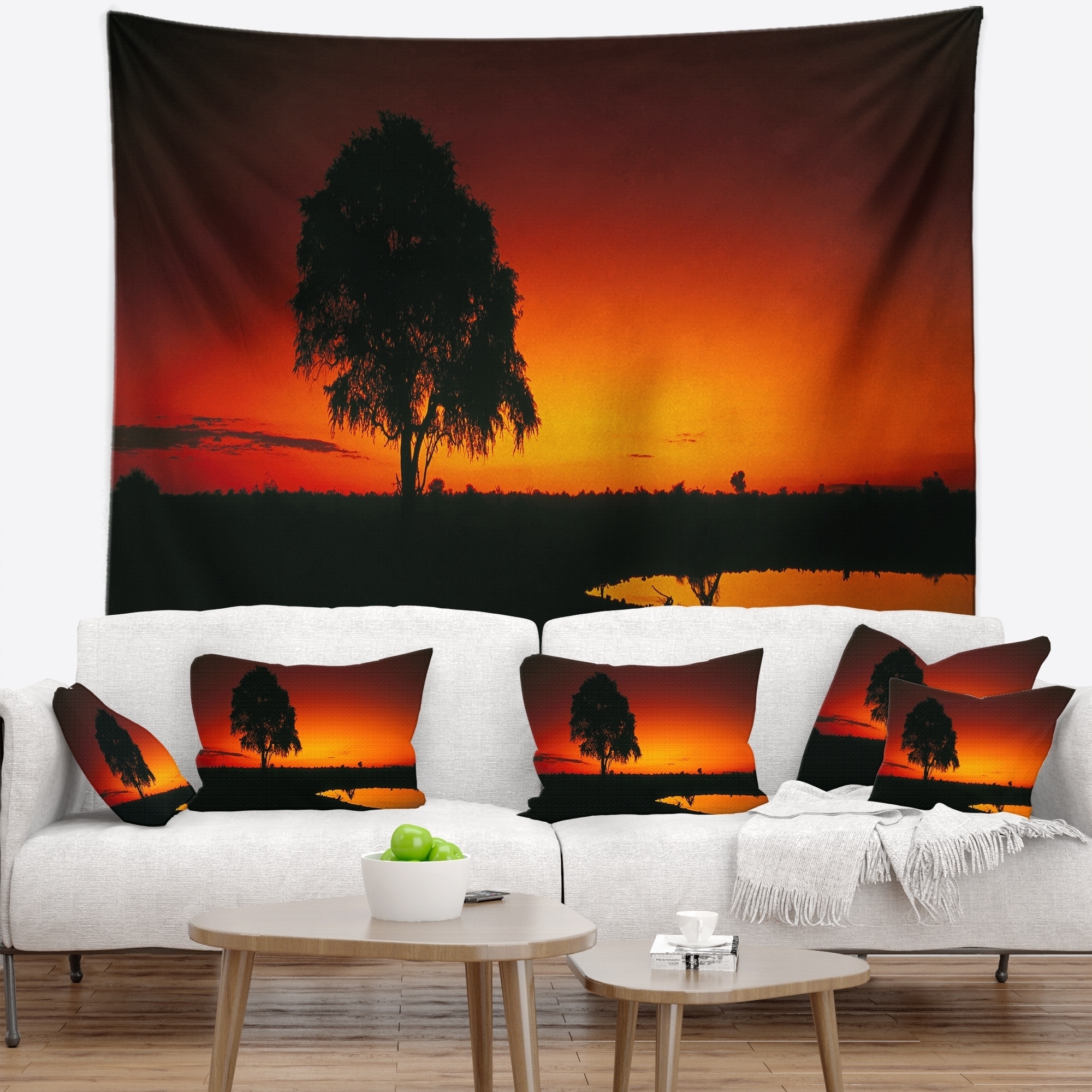 Designart 'Sunset View in Tanzania' African Landscape Wall  Small