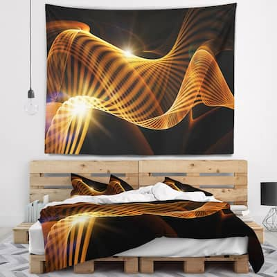 Designart 'Yellow 3d Shaped Fractal Design' Contemporary Abstract Wall Tapestry