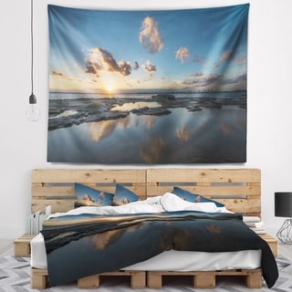 Designart 'Sunset at La Perhouse Beach' Seascape Wall Tapestry - Bed ...