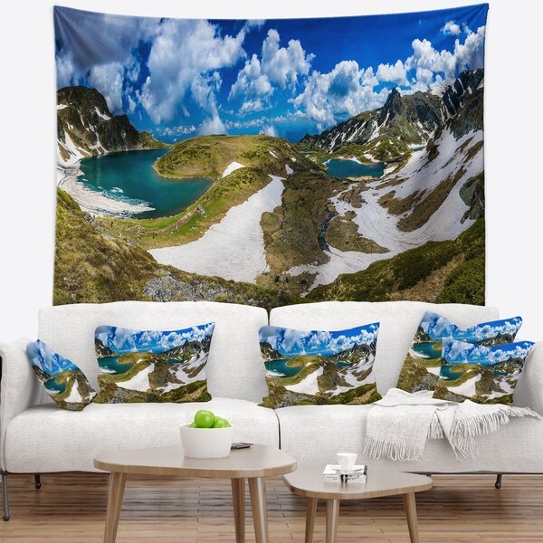Designart 'Seven Rila Lakes in Bulgaria' Landscape Wall Tapestry