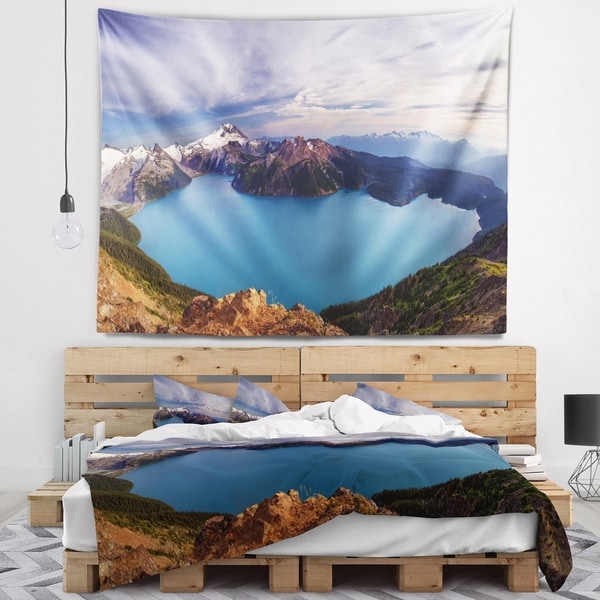 Designart 'Clear Lake with Bright Sky' Landscape Wall Tapestry