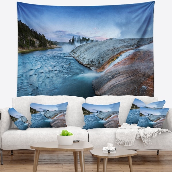 Designart 'Midway Geyser Basin In Yellowstone' Seashore Wall Tapestry