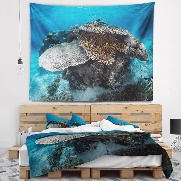 Designart 'Corals and Fish in Komodo National Park' Seashore Wall Tapestry