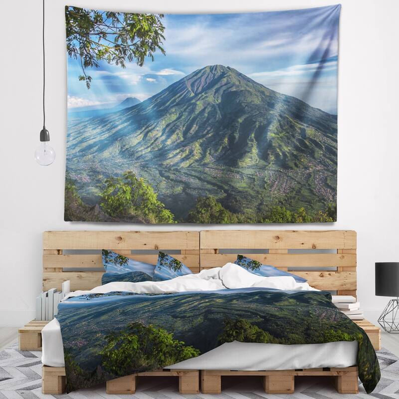 Designart 'Merbabu Volcano in Java' Landscape Wall Tapestry