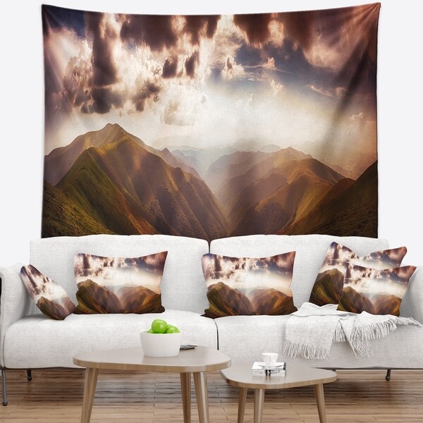 Designart 'Polonina Borzava Panorama' Landscape Wall Tapestry