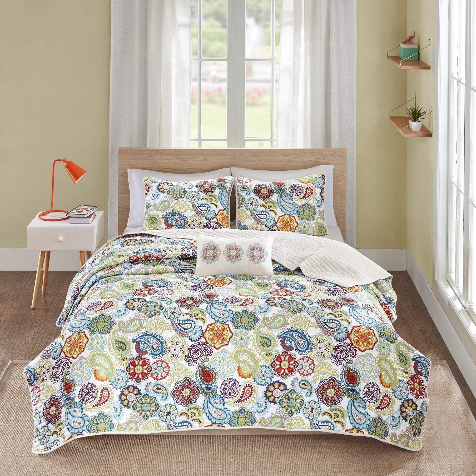 Shop The Curated Nomad Stanyan Multi Paisley Quilted Coverlet Set
