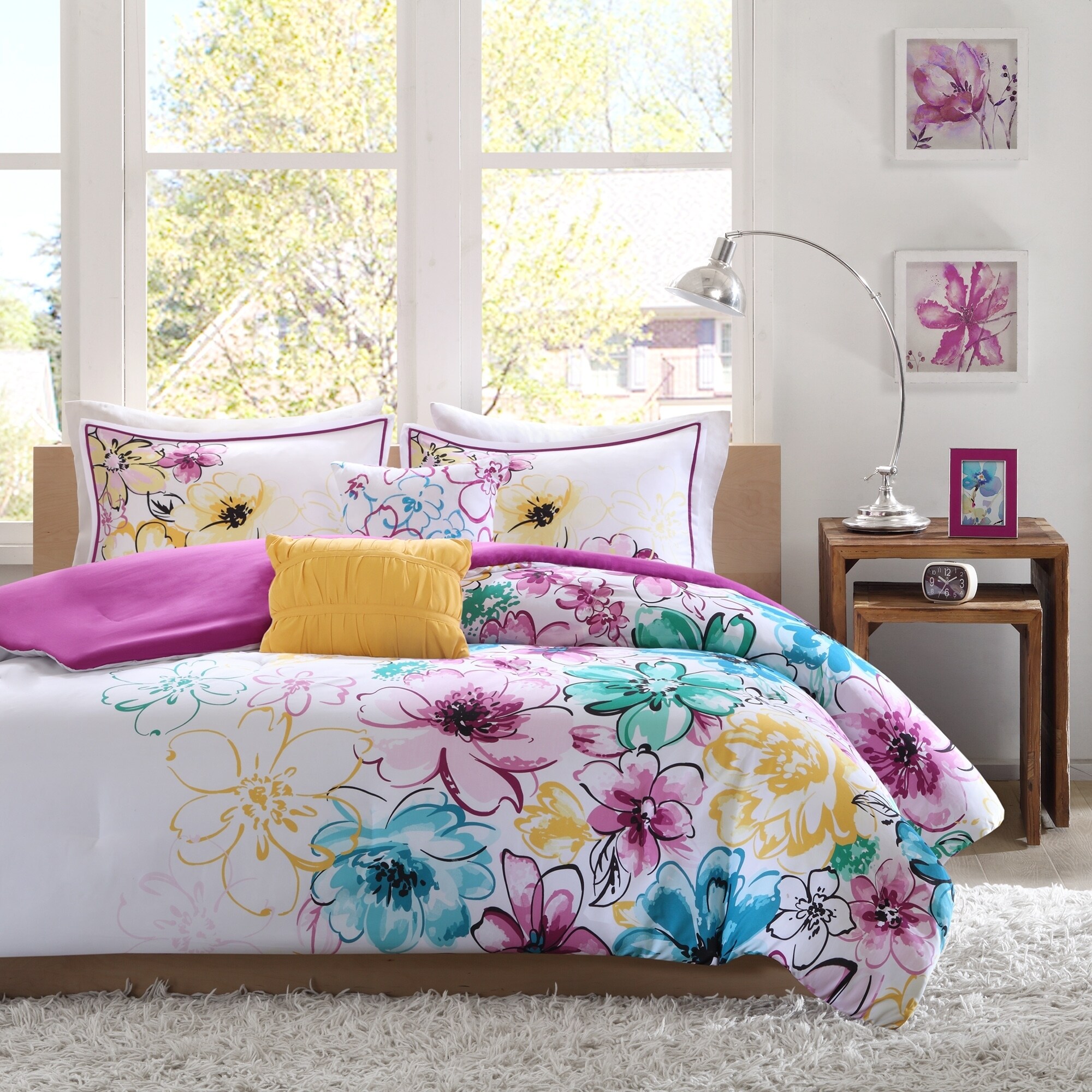 Shop Intelligent Design Ashley Floral Microfiber Comforter Set