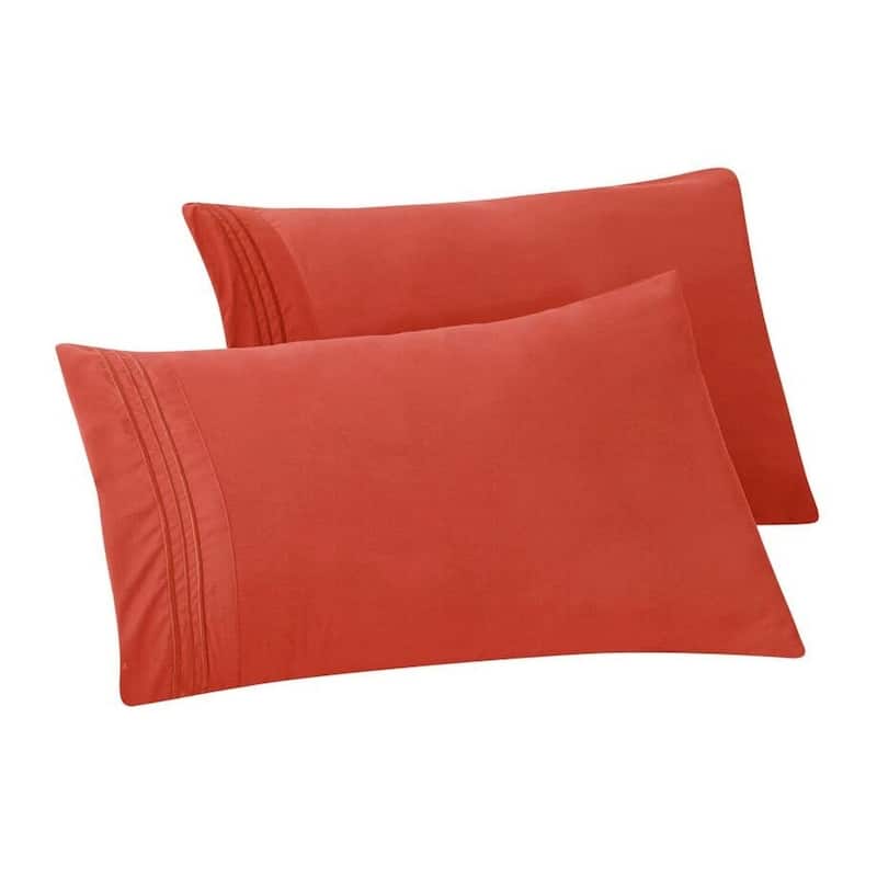 Porch & Den Briggs Wrinkle and Fade Resistant Pillowcases (Set of 2) - Standard - Rust