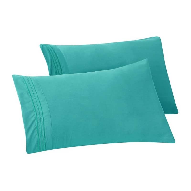 Porch & Den Briggs Wrinkle and Fade Resistant Pillowcases (Set of 2) - Standard - Turqouise