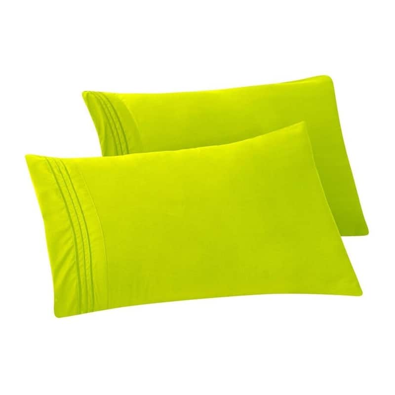 Porch & Den Briggs Wrinkle and Fade Resistant Pillowcases (Set of 2) - Standard - Lime