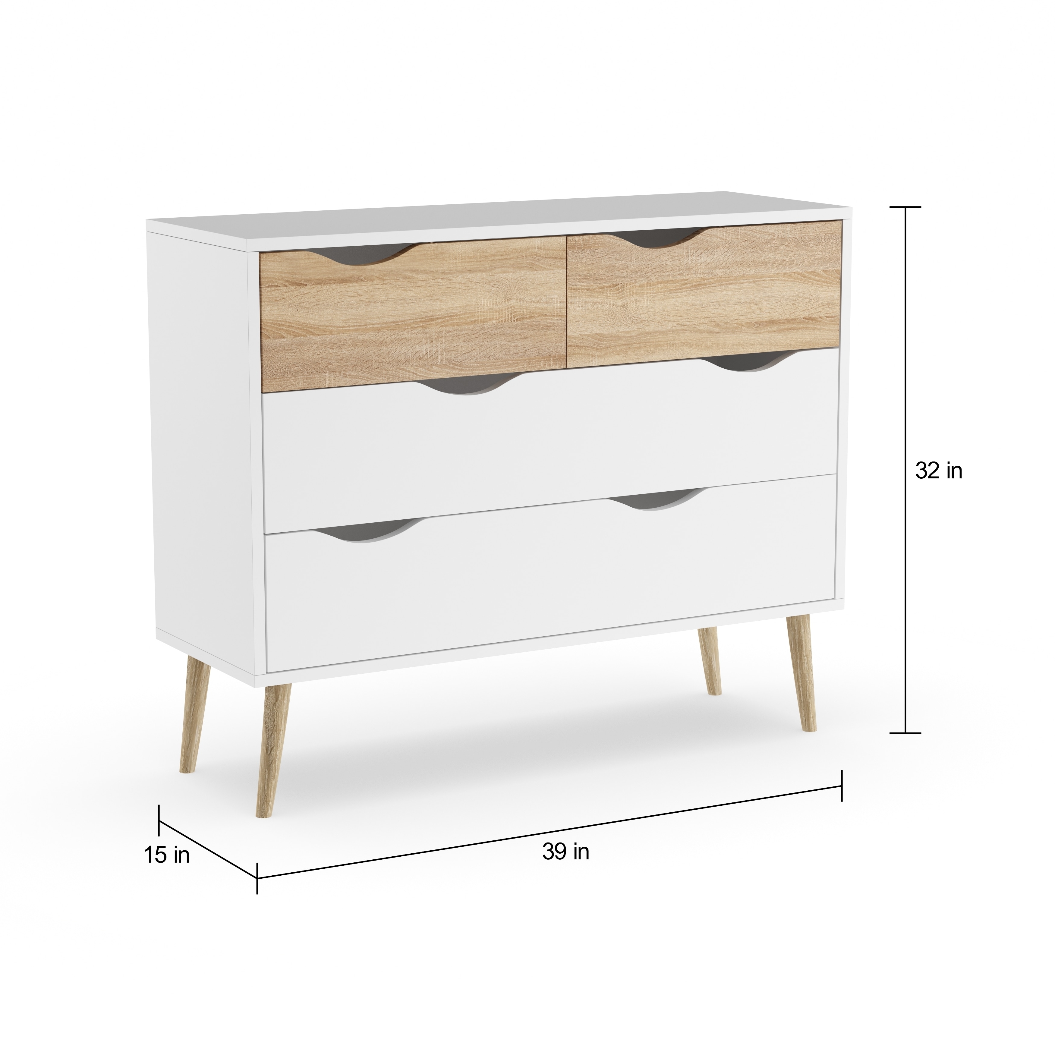 Shop Carson Carrington Kristiansund White Oak Wood 4 Drawer Chest
