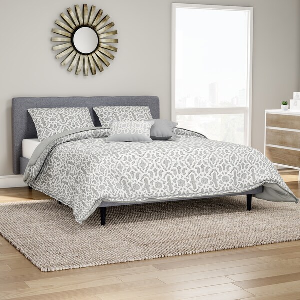 Carson Carrington Bergen 5-piece Printed Microfiber Grey Quilt Set