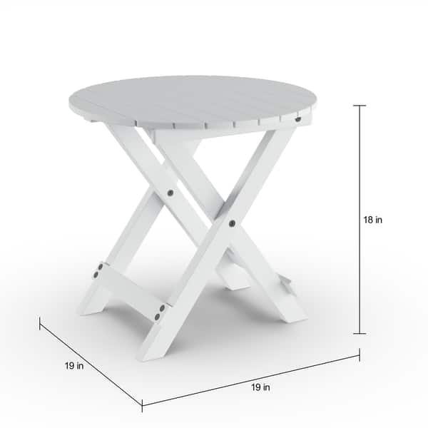 Solana Foldable Outdoor Acacia Wood Round Adirondack Side Solana Foldable Outdoor Acacia Wood