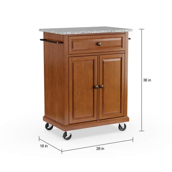 Crosley Compact Solid Granite Top Portable Kitchen Cart/ Island in