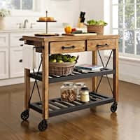 Carbon Loft Edwin Wood and Metal Kitchen Cart