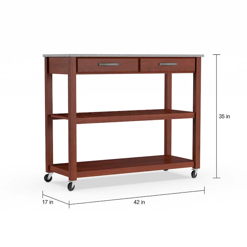 Crosley Solid Granite Top Kitchen Cart/ Island - 17"d x 43"w x 35"h